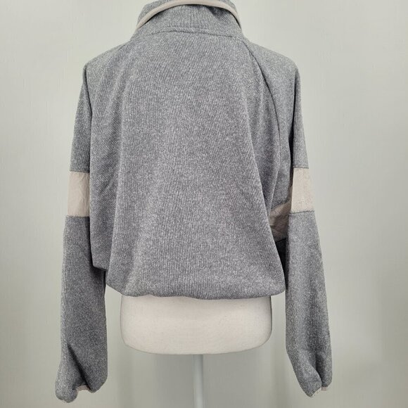 PINK Victoria's Secret Half Zip Sweater Knit Cropped Pullover Sweatshirt  Gray - Picture 6 of 12